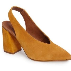 Georgia flare sling back - mustard yellow